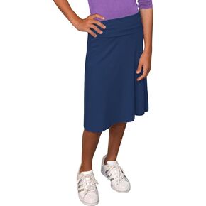 Kosher Casual Girl's A-Line Skirt Knee Length with Foldover Waist