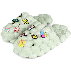 FJPTREN Kids Bubble Slides Slippers Funny Bubble Shoes Soft EVA Lychee Slides Soft Pillow Spa Slippers For Gym House Slippers Shower Bedroom Slippers