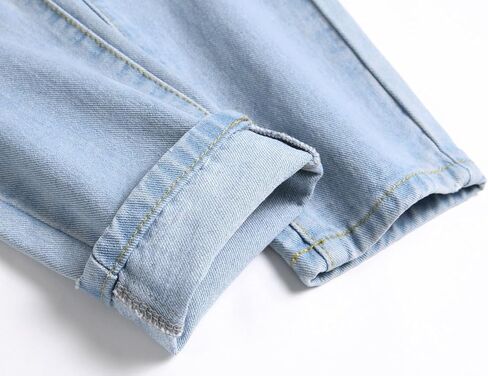 بنطال جينز Anbreuinron للأولاد بمقاس نحيف ومطرز ومطبوع وممزق وممزق، أزرق فاتح، 10 in Kuwait