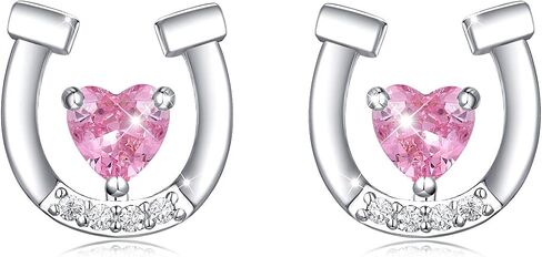 Hypoallergenic Horse Horseshoe Stud Earrings Silver for Girls Women Lucky Horse Jewelry Birthday Gifts for Horse Lovers in Saudi Arabia