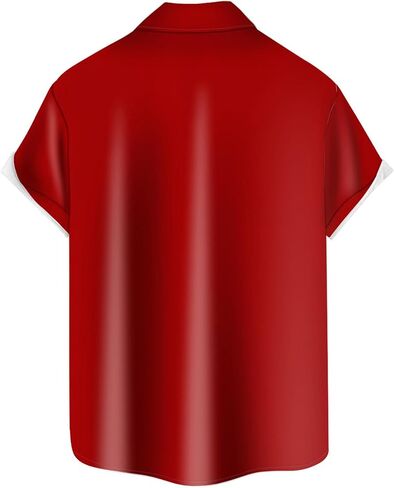 Hodaweisolp Mens Halloween Christmas Shirts Funky Santa Button Down Shirt Printed Short Sleeve Bowling Shirts in Kuwait