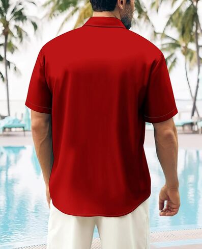 Hodaweisolp Mens Halloween Christmas Shirts Funky Santa Button Down Shirt Printed Short Sleeve Bowling Shirts in Kuwait