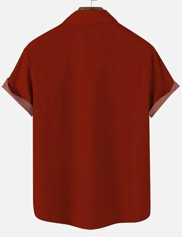 Hodaweisolp Mens Halloween Christmas Shirts Funky Santa Button Down Shirt Printed Short Sleeve Bowling Shirts in Kuwait