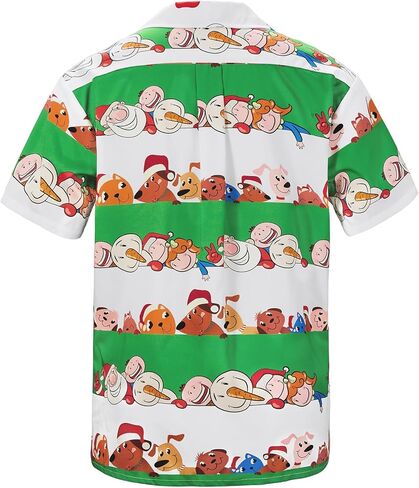 Christmas Shirts for Men Hawaiian Christmas Vacation Shirt Funny Christmas Button Down Shirts for Men Christmas Stripe 3XL in Saudi Arabia