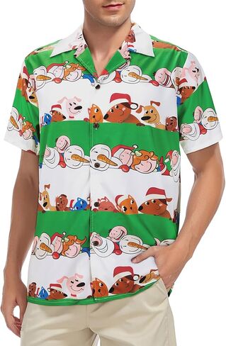 Christmas Shirts for Men Hawaiian Christmas Vacation Shirt Funny Christmas Button Down Shirts for Men Christmas Stripe 3XL in Saudi Arabia