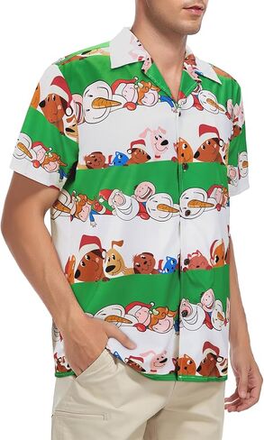 Christmas Shirts for Men Hawaiian Christmas Vacation Shirt Funny Christmas Button Down Shirts for Men Christmas Stripe 3XL in Saudi Arabia