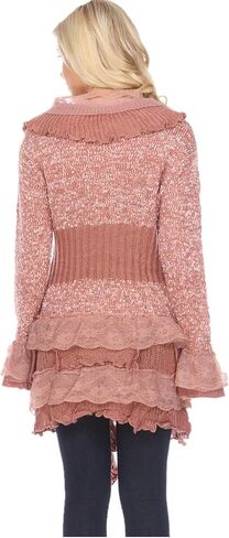 SIMPLY COUTURE Women's Winter Casual Open Front Pom Pom Long Sleeve Crochet Knit Cardigan Sweater in Saudi Arabia