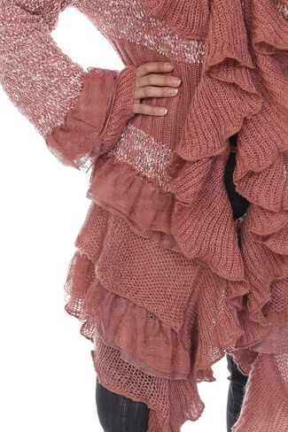 SIMPLY COUTURE Women's Winter Casual Open Front Pom Pom Long Sleeve Crochet Knit Cardigan Sweater in Saudi Arabia