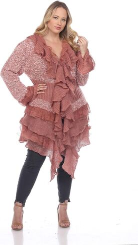 SIMPLY COUTURE Women's Winter Casual Open Front Pom Pom Long Sleeve Crochet Knit Cardigan Sweater in Saudi Arabia