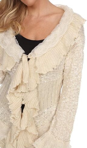 SIMPLY COUTURE Women's Winter Casual Open Front Pom Pom Long Sleeve Crochet Knit Cardigan Sweater in Saudi Arabia