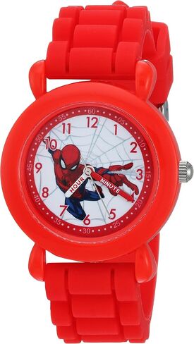 Marvel Spider-Man Kids' Plastic Time Teacher Analog Quartz Silicone Strap Watch in Saudi Arabia