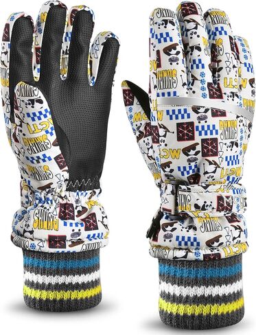 قفازات التزلج للأطفال من MCTi مقاومة للماء وقفازات ثلج شتوية طويلة محبوكة in Kuwait