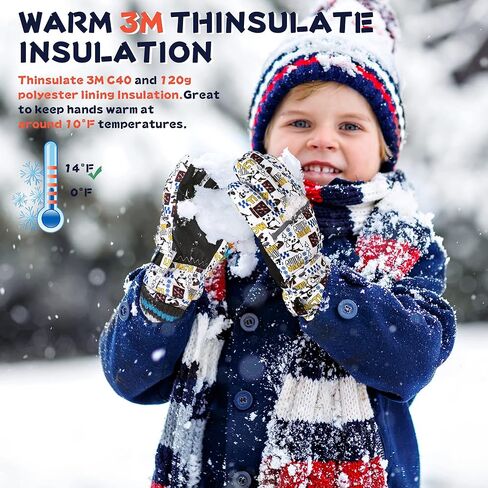 قفازات التزلج للأطفال من MCTi مقاومة للماء وقفازات ثلج شتوية طويلة محبوكة in Kuwait