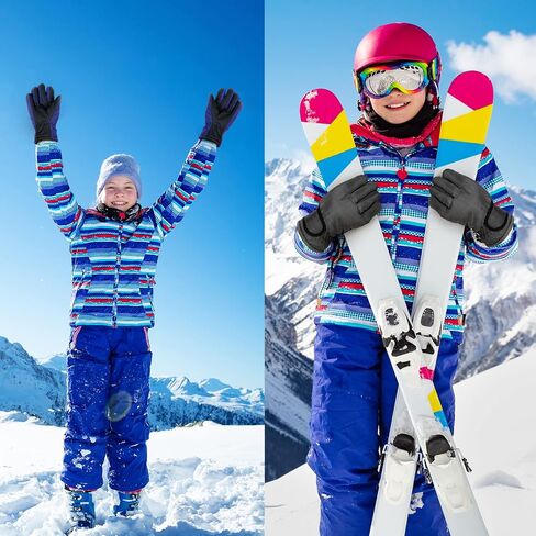 Children Ski Gloves 3 Pairs Waterproof Kids Winter Gloves Insulated Snowboard Ice Skating Gloves Warm Snow Gloves for Kids Girls Boys Toddler Mittens in Saudi Arabia