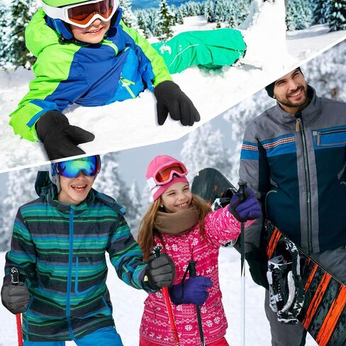Children Ski Gloves 3 Pairs Waterproof Kids Winter Gloves Insulated Snowboard Ice Skating Gloves Warm Snow Gloves for Kids Girls Boys Toddler Mittens in Saudi Arabia
