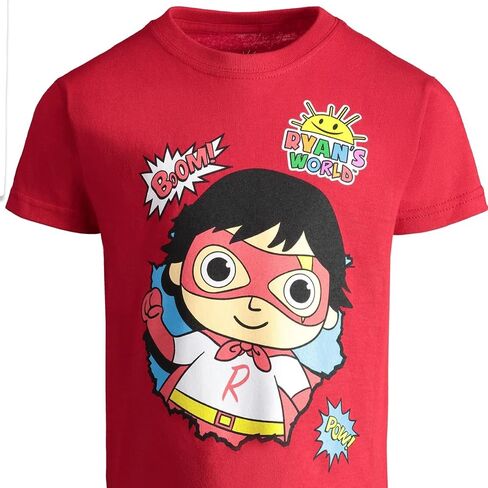 RYAN'S WORLD Red Titan Combo Panda 2 Pack T-Shirts Toddler to Big Kid in Kuwait