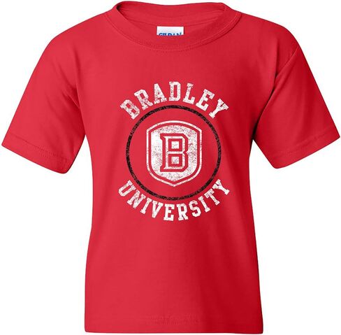 NCAA Distressed Circle Logo, Team Color Youth T Shirt, College, University in Saudi Arabia