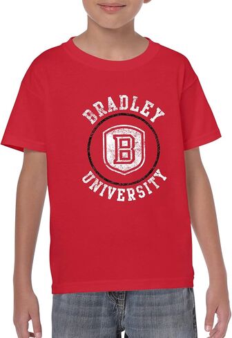 NCAA Distressed Circle Logo, Team Color Youth T Shirt, College, University in Saudi Arabia