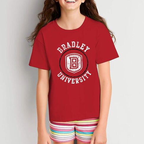 NCAA Distressed Circle Logo, Team Color Youth T Shirt, College, University in Saudi Arabia