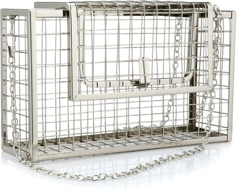YYW Women Chain Crossbody Bags Iron Cage Metal Hollow Out Cage Evening Clutch in Saudi Arabia