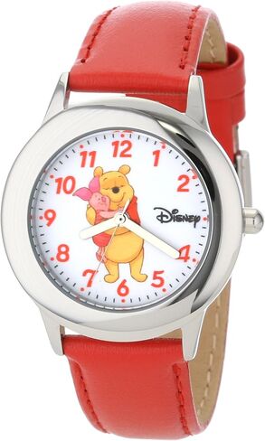 Disney Kids' W000873 Tween Winnie Stainless Steel Red Leather Strap Watch in Saudi Arabia