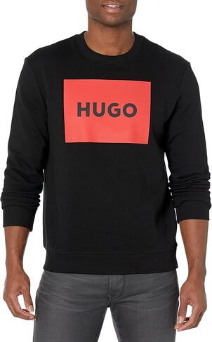 سويت شيرت رجالي بأكمام طويلة وشعار مربع كبير من HUGO in Kuwait