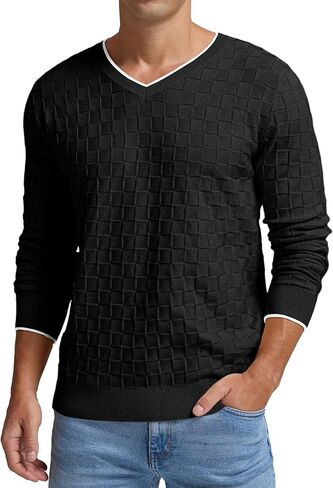 سترة صوفية للرجال من Sailwind برقبة على شكل حرف V وأكمام طويلة غير رسمية من نسيج السلة in Kuwait