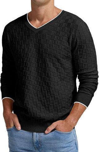 سترة صوفية للرجال من Sailwind برقبة على شكل حرف V وأكمام طويلة غير رسمية من نسيج السلة in Kuwait