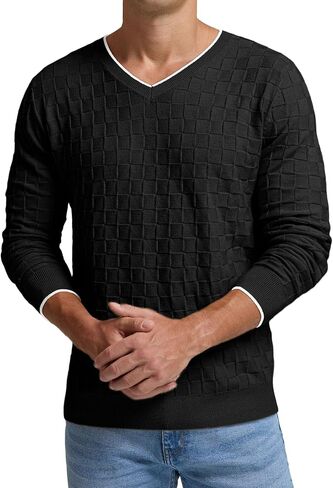 سترة صوفية للرجال من Sailwind برقبة على شكل حرف V وأكمام طويلة غير رسمية من نسيج السلة in Kuwait