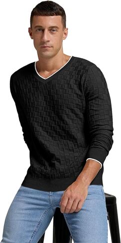 سترة صوفية للرجال من Sailwind برقبة على شكل حرف V وأكمام طويلة غير رسمية من نسيج السلة in Kuwait