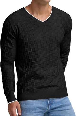 سترة صوفية للرجال من Sailwind برقبة على شكل حرف V وأكمام طويلة غير رسمية من نسيج السلة in Kuwait