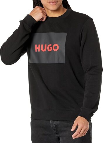 سويت شيرت رجالي بأكمام طويلة وشعار مربع كبير من HUGO in Kuwait