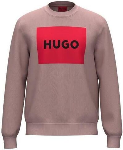 سويت شيرت رجالي بأكمام طويلة وشعار مربع كبير من HUGO in Kuwait
