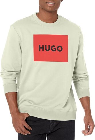 سويت شيرت رجالي بأكمام طويلة وشعار مربع كبير من HUGO in Kuwait