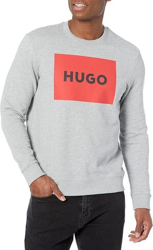 سويت شيرت رجالي بأكمام طويلة وشعار مربع كبير من HUGO in Kuwait