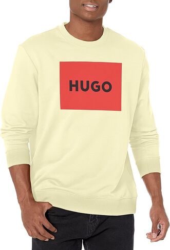 سويت شيرت رجالي بأكمام طويلة وشعار مربع كبير من HUGO in Kuwait