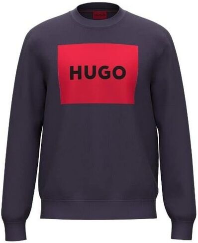 سويت شيرت رجالي بأكمام طويلة وشعار مربع كبير من HUGO in Kuwait