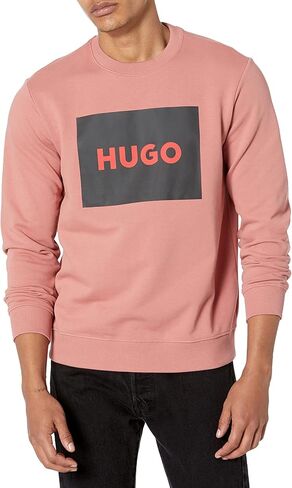 سويت شيرت رجالي بأكمام طويلة وشعار مربع كبير من HUGO in Kuwait