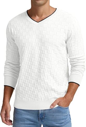 سترة صوفية للرجال من Sailwind برقبة على شكل حرف V وأكمام طويلة غير رسمية من نسيج السلة in Kuwait