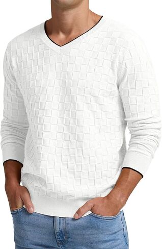 سترة صوفية للرجال من Sailwind برقبة على شكل حرف V وأكمام طويلة غير رسمية من نسيج السلة in Kuwait