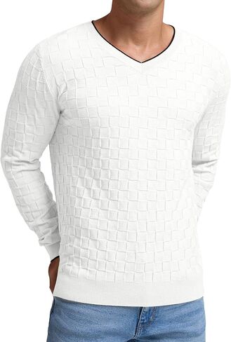 سترة صوفية للرجال من Sailwind برقبة على شكل حرف V وأكمام طويلة غير رسمية من نسيج السلة in Kuwait