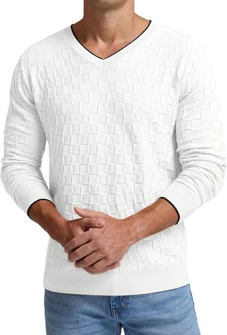 سترة صوفية للرجال من Sailwind برقبة على شكل حرف V وأكمام طويلة غير رسمية من نسيج السلة in Kuwait