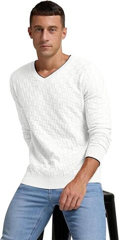 سترة صوفية للرجال من Sailwind برقبة على شكل حرف V وأكمام طويلة غير رسمية من نسيج السلة in Kuwait