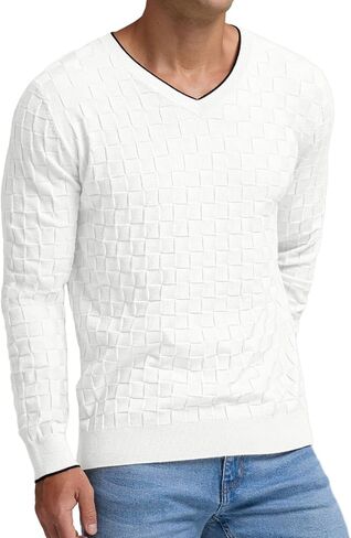 سترة صوفية للرجال من Sailwind برقبة على شكل حرف V وأكمام طويلة غير رسمية من نسيج السلة in Kuwait