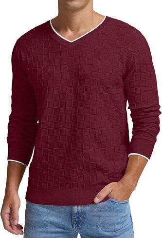 سترة صوفية للرجال من Sailwind برقبة على شكل حرف V وأكمام طويلة غير رسمية من نسيج السلة in Kuwait