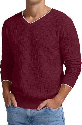 سترة صوفية للرجال من Sailwind برقبة على شكل حرف V وأكمام طويلة غير رسمية من نسيج السلة in Kuwait