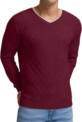 سترة صوفية للرجال من Sailwind برقبة على شكل حرف V وأكمام طويلة غير رسمية من نسيج السلة in Kuwait