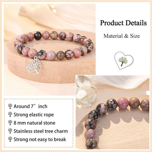 ORISPRE Mother's Day Gifts for Grandma Nana, Tree of Life Stone Bracelet, Birthday Christmas Grandmother Gift from Grandchildren in Saudi Arabia