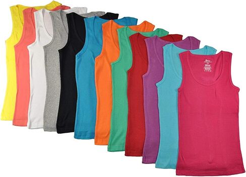 Grip Collections 12-Pack of Women's Ribbed Cotton Muscle Tank Tops in Saudi Arabia