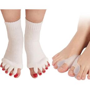جوارب LuckyMoon لفصل أصابع القدم مع وسادات للأورام، جوارب لمحاذاة القدم، جوارب لأصابع القدم، وسادات للأورام، جوارب يوجا مصححة للنساء in Kuwait